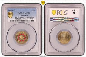 2019-C $2 100 Years of Repatriation Colorized MS69