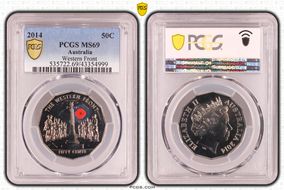 2014 50C Western Front Colorized MS69