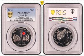 2014 50C Western Front Colorized MS69