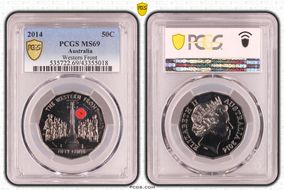 2014 50C Western Front Colorized MS69