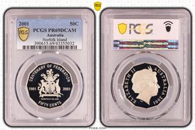 2001 50C Norfolk Island PR69DCAM