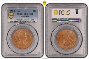 1958 Y. (p) 1D MS64RB