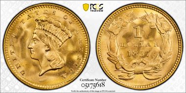 1857 G$1 MS67+