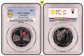 2014 50C Western Front Colorized MS69