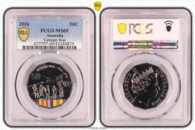 2016 50C Vietnam War Colorized MS69