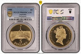 1988 $5 Parliament PR69DCAM
