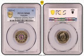 2021-C $2 Indigenous Military Service Colorized MS68