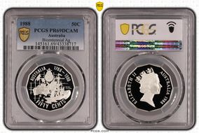 1988 50C Bicentennial Ag PR69DCAM