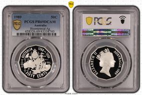 1989 50C Bicentennial Ag PR69DCAM