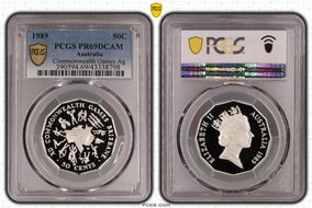 1989 50C Commonwealth Games Ag PR69DCAM