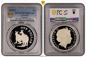1999-C $1 Kangaroo Ag PR70DCAM