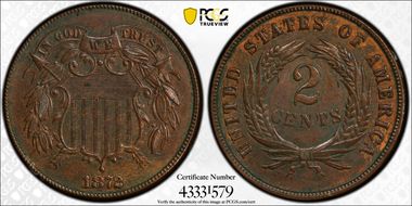 1872 2C AU58BN