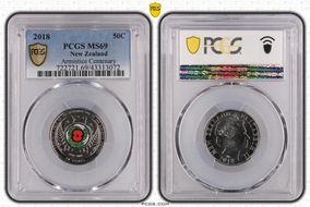 2018 50C Armistice Centenary Colorized MS69
