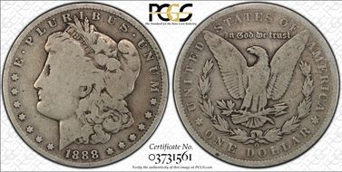 1888-O $1 VAM 4, Hot Lips G6