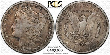 1888-O $1 VAM 4, Hot Lips VF20