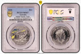 2020 50C Indian Pacific Train Colorized MS67