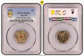 2015 $2 Remembrance Day Colorized In Flanders Fields MS66