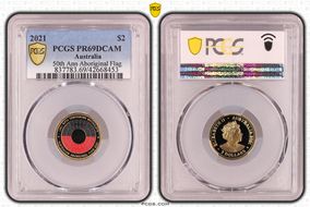 2021 $2 50th Ann Aboriginal Flag Colorized PR69DCAM
