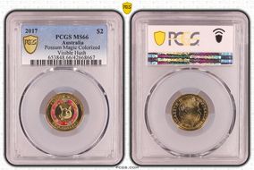 2017 $2 Possum Magic Colorized Visible Hush MS66