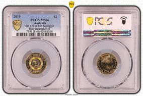 2019 $2 60 Yrs of Mr. Squiggle Bill Steamshovel Colorized MS66