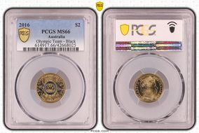 2016 $2 Olympic Team - Black Colorized MS66
