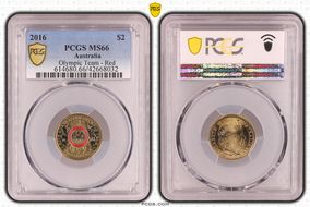2016 $2 Olympic Team - Red Colorized MS66