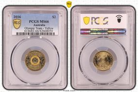 2016 $2 Olympic Team - Yellow Colorized MS66