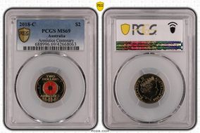2018-C $2 Armistice Centenary Colorized MS69
