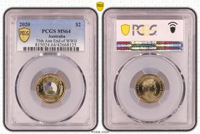 2020 $2 75th Ann End of WWII Colorized MS64