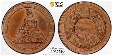 1844 Medal  Wurzb-685 Bronzed AE SP65