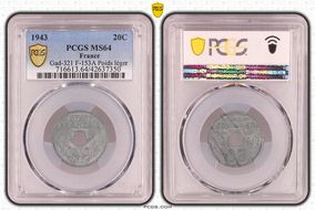 1943 20C Gad-321 F-153A Poids léger MS64