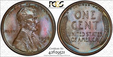 1942-D 1C MS66BN