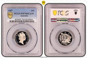 1987 10C PR70DCAM