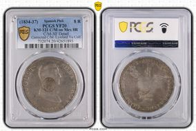 (1834-37) 8 R KM-121 C/M on Mex 8R VF20