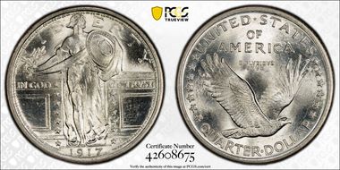 1917 25C Type 1 MS67+ FH
