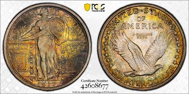 1917-D 25C Type 1 MS67FH