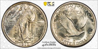 1917-S 25C Type 2 MS67+