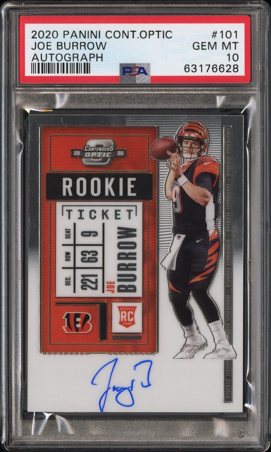 2020 Panini PANINI CONTENDERS OPTIC AUTOGRAPH #101 Joe Burrow front