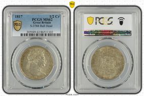 1817 1/2 Cr S-3788 Bull Head MS62