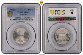 1959(m) Florin KM-60  Ag MS65