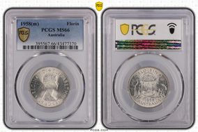 1958(m) Florin KM-60  Ag MS66