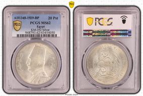 AH1348-1929-BP 20 Pst KM-352 Silver MS62