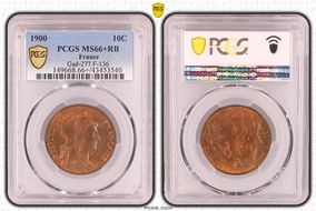 1900 10C Gad-277 F-136 MS66+ RB