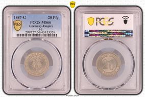 1887-G 20 Pfg J-6 MS66