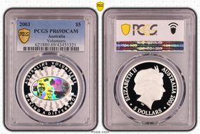 2003 $5 Volunteers PR69DCAM