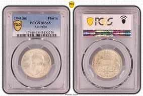 1941(m) Florin KM-40  Ag MS65