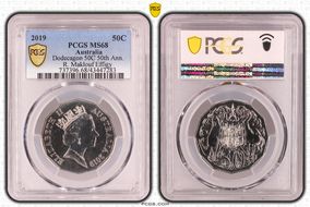 2019 50C Dodecagon 50C 50th Ann. R. Maklouf Effigy MS68