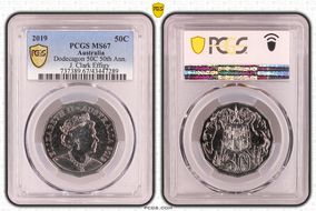 2019 50C Dodecagon 50C 50th Ann. J. Clark Effigy MS67