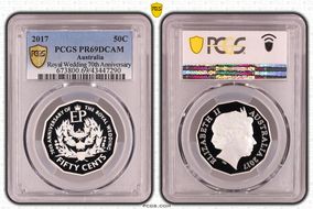 2017 50C Royal Wedding 70th Ann. Ag PR69DCAM