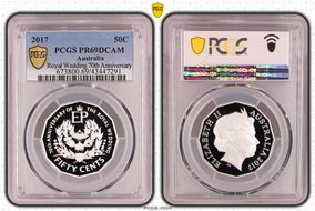 2017 50C Royal Wedding 70th Ann. Ag PR69DCAM